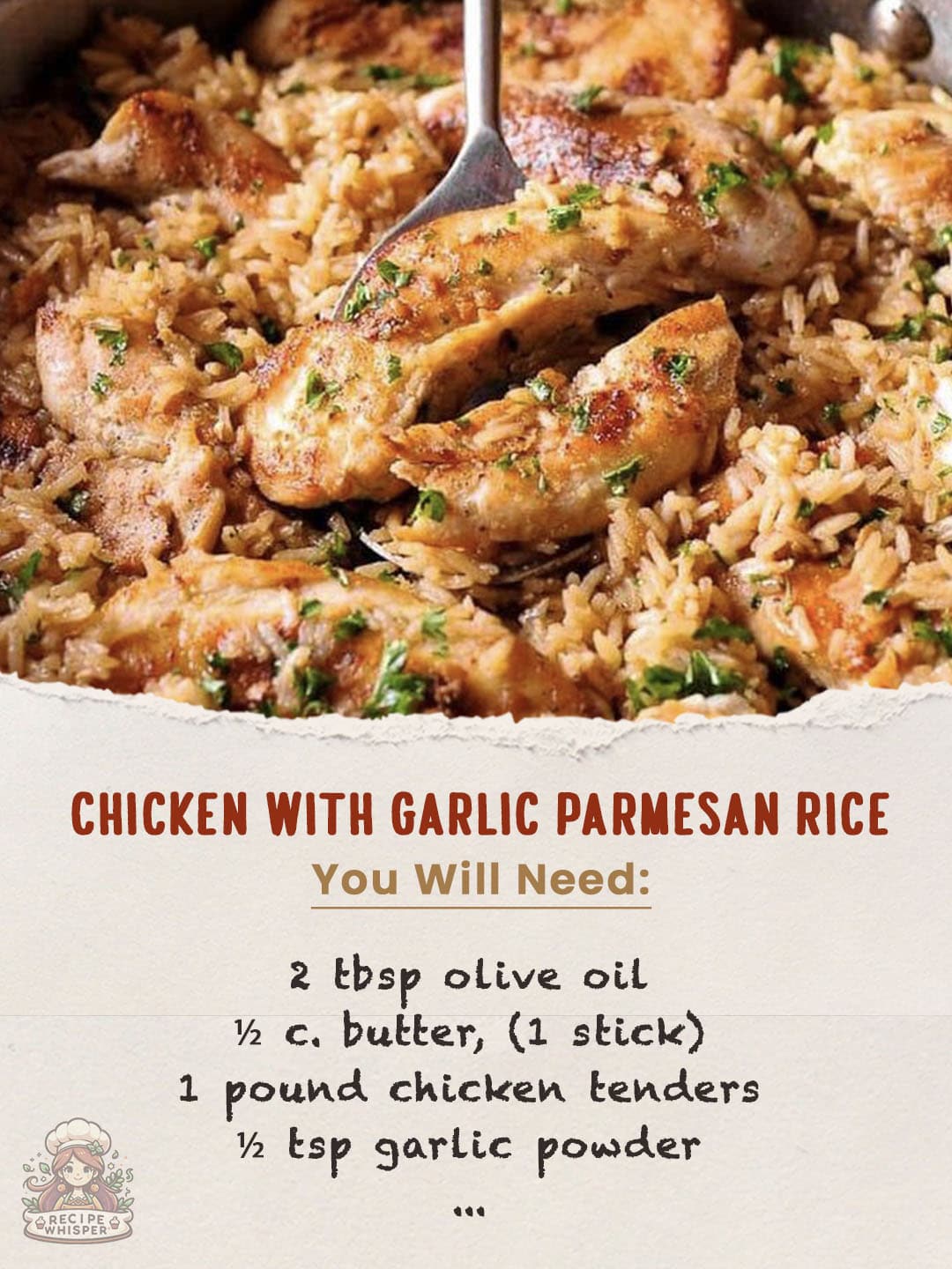 Chicken with Garlic Parmesan Rice – Recipe Whisper